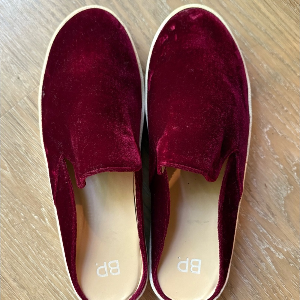 BP Women's Velvet Slip-On Platform Sneakers - Burgundy